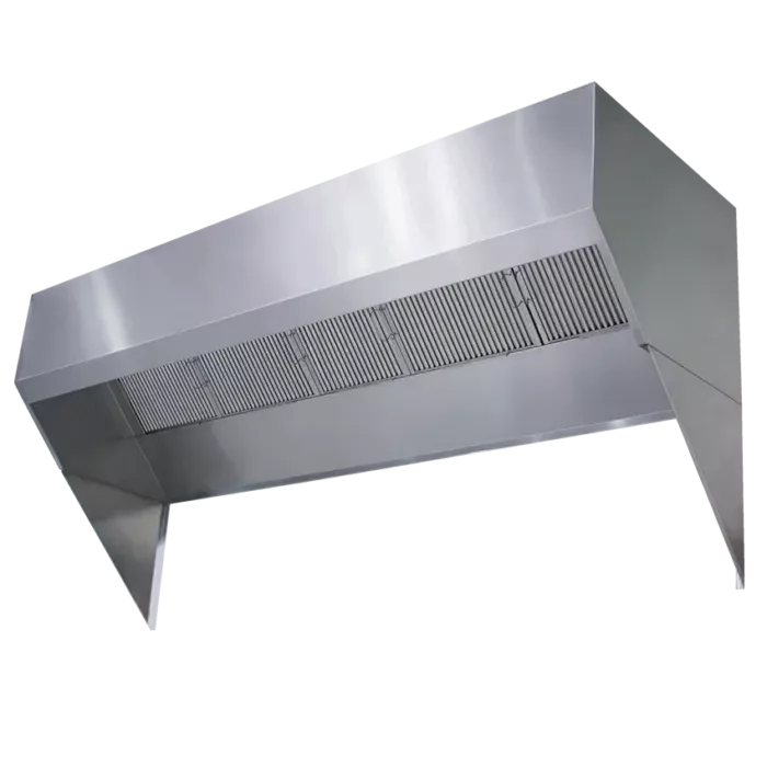 Low proximity ventilation hood for commercial kitchens
